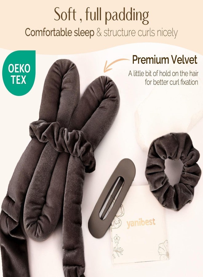 YANIBEST Heatless Curls Overnight, No Damage Hair Curlers to Sleep in, Satin Heatless Curling Set with Hair Clip Scrunchies, for All Hair types (Chocolate) - Image 3